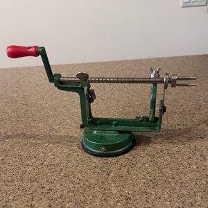 Green Apple Peeler, Corer & Slicer with Red Handle